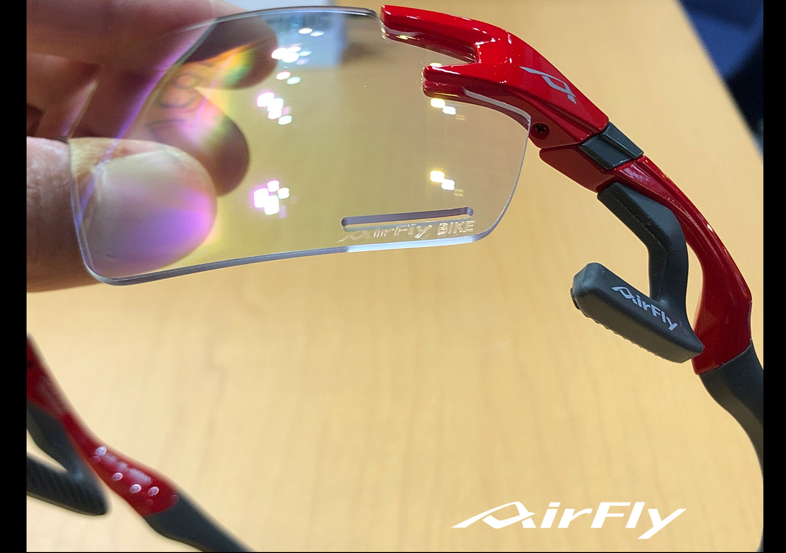 エアフライ AirFly 鼻パッドのないサングラス AF-301 BK スポーツアイウェア IOFT