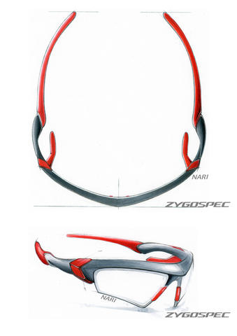 AirFly エアフライ 鼻パッドなしスポーツサングラス 開発ストーリー 改良スケッチです